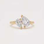 2.10 ctw Pear Lab Diamond Toi et Moi Ring | Two Stone Engagement Ring | Solid Gold