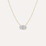 1.51 carat East-West set Marquise Lab Grown Diamond Necklace 14K Gold Solitaire Pendant D/VS1 IGI Certified