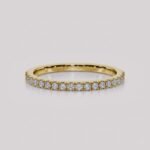 Women's 1.8mm Petite Pavé Lab Diamond Band | 0.24 ctw Half Eternity Ring | Solid Gold