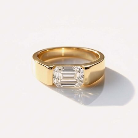 Ready to Ship 1.78CT Emerald IGI Certified Lab Diamond Men’s Ring in 14K Gold