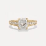 2.23ctw IGI Certified E/VS1 Cushion Lab Grown Diamond Ring, Vintage Channel Set Cathedral, 14K Gold