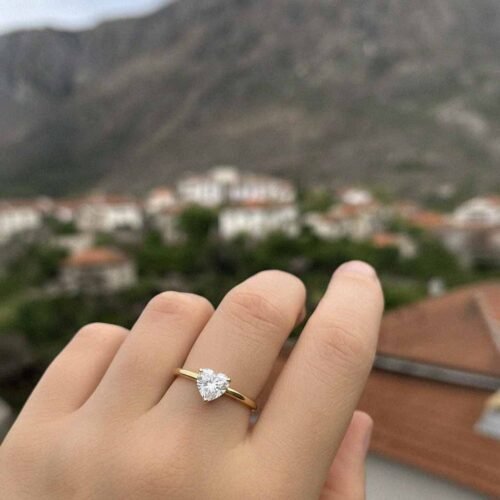 Click to view full screen Ready to ship 1CT Heart Cut IGI Certified Lab Diamond Solitaire Ring in 14K Gold photo review