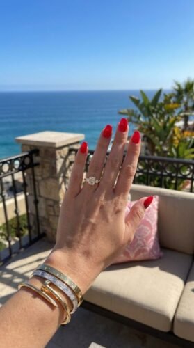 Click to view full screen 1.89 ctw Three Stone Lab Diamond Ring | 1.55 ct Emerald Cut Center | Bezel Set | Solid Gold photo review