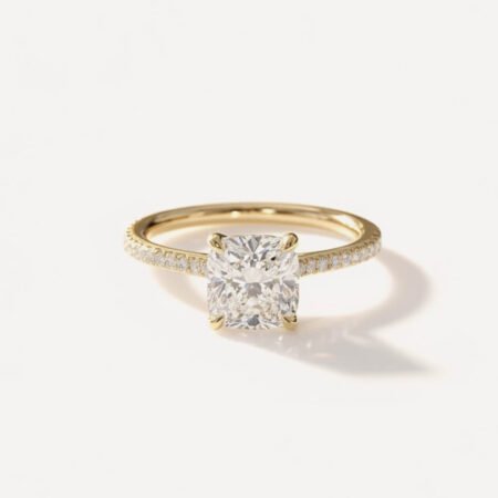 Ready to ship 1.5 Carat Cushion Cut CVD Lab Grown Diamond Engagement Ring in 14K Rose Gold – IGI Certified EF Color VS1 Clarity – Romantic & Sustainable Choice