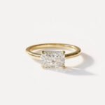 Ready to ship 1.75 ct Radiant Cut IGI Certified Lab Diamond Ring | East-West Solitaire | Solid Gold