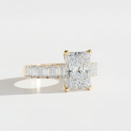 7.87 CTW Radiant Cut Lab Grown Diamond Engagement Ring, 14K Gold, IGI Certified, E-F/VS1