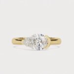 2.10ct Pear Cut Lab Grown Diamond Engagement Ring, 14K Gold, IGI Certified, Modern Bezel Setting