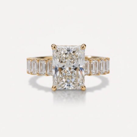 7.87 CTW Radiant Cut Lab Grown Diamond Engagement Ring, 14K Gold, IGI Certified, E-F/VS1