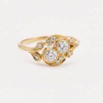 0.78ct Lab Grown Diamond Two Stone Ring, Vintage Toi Et Moi Style, 14K Gold, IGI Certified EF/VS1