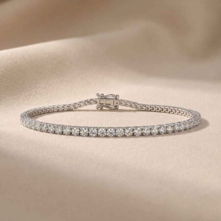 Christmas FREE GIFT - 2 Carat Round Moissanites Tennis Bracelet in 925 Sterling Silver