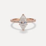 1.50 CT Marquise Cut Moissanite Engagement Ring in 925 Silver with Pavé Band | DE VVS1