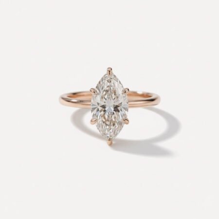 2.10 CT Marquise Cut Moissanite Solitaire Ring in 925 Silver | DE VVS1 Minimal Engagement Ring