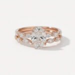 2.10 CT Oval Cut Moissanite Engagement Ring set in 925 Silver with Marquise & Round Accents | DE VVS1