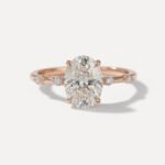 2.56 CT Oval Cut Moissanite Engagement Ring in 925 Silver with Round Accent Band | DE VVS1