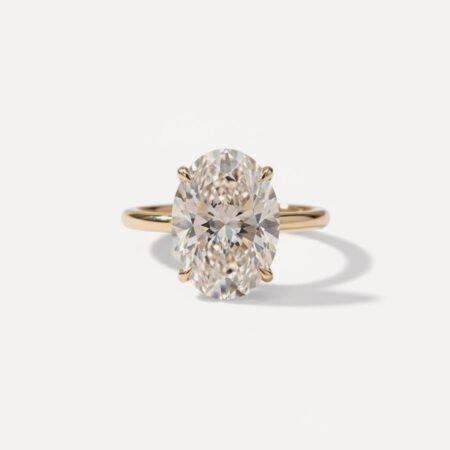 5.12 CT Oval Cut Moissanite Solitaire Ring in 925 Silver | DE VVS1 Minimal Engagement Ring