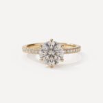 2.92 CT Round Cut Moissanite Engagement Ring in 925 Silver with Pavé Band | DE VVS1