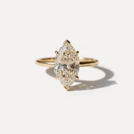 2.65 CT Marquise Cut Moissanite Solitaire Ring in 925 Silver | DE VVS1 Elongated Engagement Ring