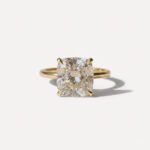 4.12ct Cushion Cut Moissanite Solitaire Ring in Silver | Classic Engagement Ring