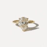 3.42ct Pear Cut Moissanite Solitaire Ring in Silver | Teardrop Engagement Ring