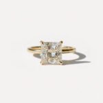 4.21 Ct Princess Cut Moissanite Engagement Ring in Silver | Classic Solitaire DE VVS1 Statement Ring