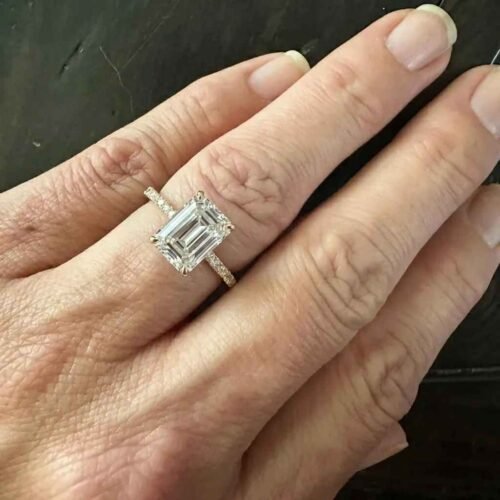 2.55 Carat Emerald Cut F Color VS1 IGI Certified Lab Diamond Engagement Ring in 14K Gold – Vintage Art Deco Style photo review
