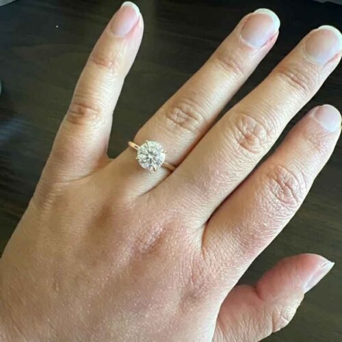 3.10 Carat IGI Certified Round Cut Lab Grown Diamond Ring in 14K Yellow Gold – Hidden Halo Engagement & Wedding Ring | Ringsearth photo review