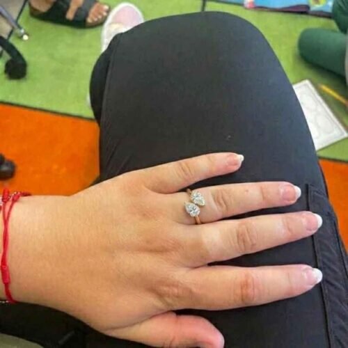 Ready to ship 1.50 ctw Pear IGI Certified Lab Diamond Toi et Moi Ring | Two Stone Bypass Ring | Solid Gold photo review