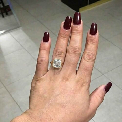5.03 ct Asscher Cut Lab Diamond Ring | Art Deco Bezel Solitaire | Solid Gold photo review