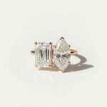Marquise & Emerald Cut Lab Grown Diamond Toi et Moi Engagement Ring 4.71 CT IGI Certified E VVS1 | 14K White/Rose/Yellow Gold