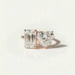 Heart & Emerald Cut Lab Grown Diamond Toi et Moi Engagement Ring 4.08 CT IGI Certified E VVS1 | 14K White/Rose/Yellow Gold