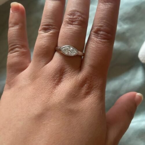 Click to view full screen 1.5 Carat Marquise Cut CVD Lab-Grown Diamond Engagement Ring in 10K/14K/18K Gold – IGI Certified Solitaire Design photo review