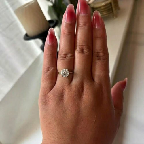 1.50 Carat Round Cut Lab Grown Diamond Solitaire Engagement Ring 14K Gold IGI Certified photo review