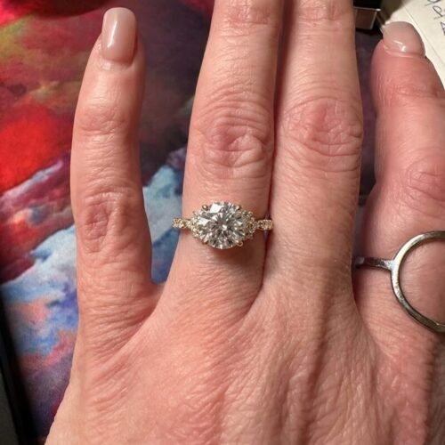 Click to view full screen Round Cut 1.50 Carat D VS1 IGI Certified Lab Diamond Engagement Ring in 14K Gold – Classic Solitaire Setting photo review