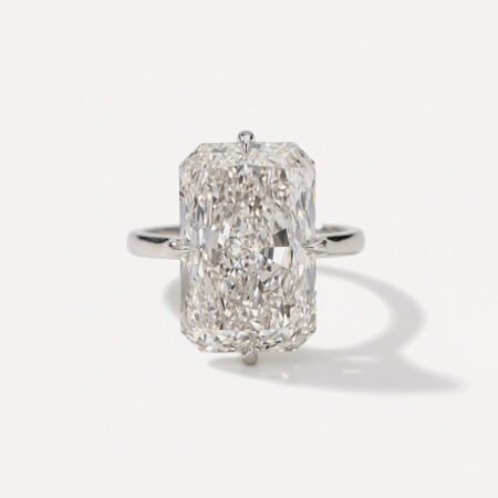 13.55 Ct IGI Certified Radiant Cut Lab Grown Diamond Ring | Large Solitaire Engagement Ring | 14K White Gold