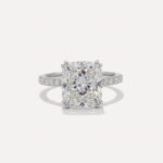 5.25 CT Cushion Cut Lab Grown Diamond Engagement Ring, Pavé Diamond Cushion Ring, IGI Certified Lab Diamond Ring, Luxury Statement Ring