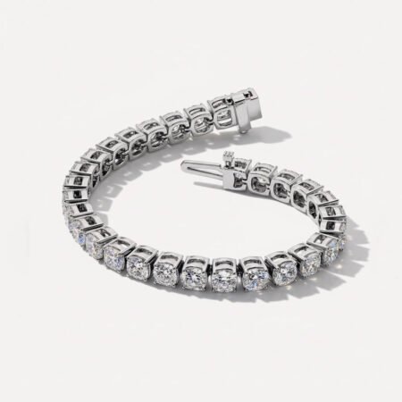 29.42 ctw Cushion cut Lab Grown Diamond Tennis Bracelet 10K White Gold IGI Certified
