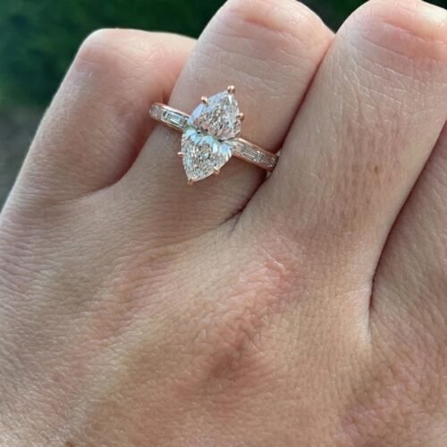 2.54 Carat Marquise Cut Lab Grown Diamond Hidden Halo Engagement Ring in 14K Rose Gold – EF Color VS1 Clarity – Certified Ethical Fine Jewelry photo review