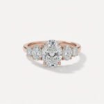 1.58 Ct Oval Cut Lab Grown Diamond Engagement Ring 5 Stone Oval Cluster 14K Gold IGI Certified D VS1