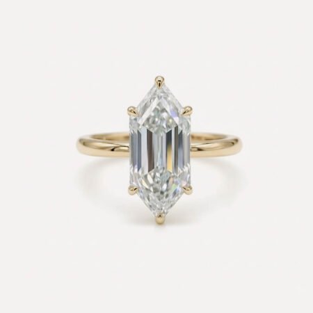 3.35 Ct Marquise Step Cut Lab Grown Diamond Engagement Ring Solitaire 14K Gold Certified FG VS1