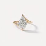 2.52 Ct Pear Step Cut Lab Grown Diamond Solitaire Engagement Ring 14K Gold Certified FG VS1