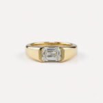2.48 Ct Emerald Cut Lab Grown Diamond Signet Engagement Ring 14K Gold IGI Certified D VS1