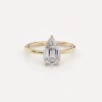2.03 Ct Pear Step Cut Lab Grown Diamond Engagement Ring Solitaire 14K Gold IGI Certified FG VS1