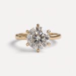 2.40 CT Round Moissanite Solitaire Ring, 6 Prong Engagement Ring, Colorless VVS Diamond Alternative, Classic Gold Bridal Ring