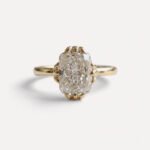 2.73 CT Cushion Moissanite Hidden Halo Ring, Fishtail Prong Engagement Ring, Vintage Wedding Ring Gift for Her