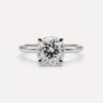 1.92 CT Round Rose Cut Moissanite Engagement Ring, Trellis Prong Solitaire Ring, Minimalist Wedding Ring, Gift for Her