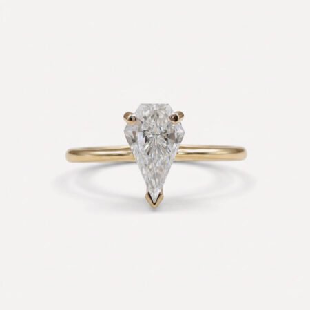 0.94CT Spear Cut Moissanite Engagement Ring, Antique Solitaire Ring, Minimalist Unique Wedding Ring, Dainty Proposal Ring for Her