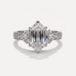 2.66CT Hexagon Moissanite Engagement Ring Antique Criss Cut Kite Side Stones Vintage Wedding Ring Unique Geometric Ring