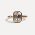 1.82 CT Emerald Cut Moissanite Ring, Bezel Set Engagement Ring, E VVS1 Step Cut Solitaire Ring, Minimalist Gold Ring, Art Deco Emerald Ring