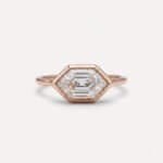 1.59 CT Hexagon Rose Cut Moissanite Ring, Bezel Set Engagement Ring, Colorless VVS1 Geometric Ring, Art Deco Gold Ring, Unique Hexagon Ring