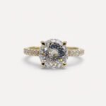 4.02 CT Portuguese Cut Moissanite Ring, Pavé Band Engagement Ring, Round Brilliant Style Ring, Moissanite Ring, Statement Bridal Ring